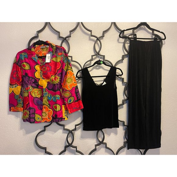 NWT Chico's 100% Silk Flower Blooms Woodbury Jacket Multi Color Size 0 - Picture 5 of 7